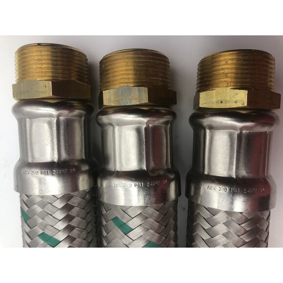 Nex Braided Flexible Hose 1 3/4”x 1” 300psi 248F-19, 24" and 23 1/2 L,LOT OF 3 - Picture 4 of 11